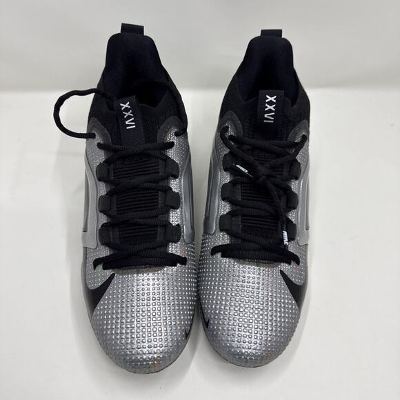 Size 7.5 Nike Saquon Barkley x Alpha Menace 4 Elite Black Metallic Silver
